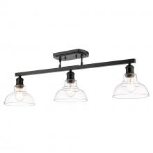  0305-3SF BLK-CLR - Carver 3-Light Semi-Flush in Matte Black